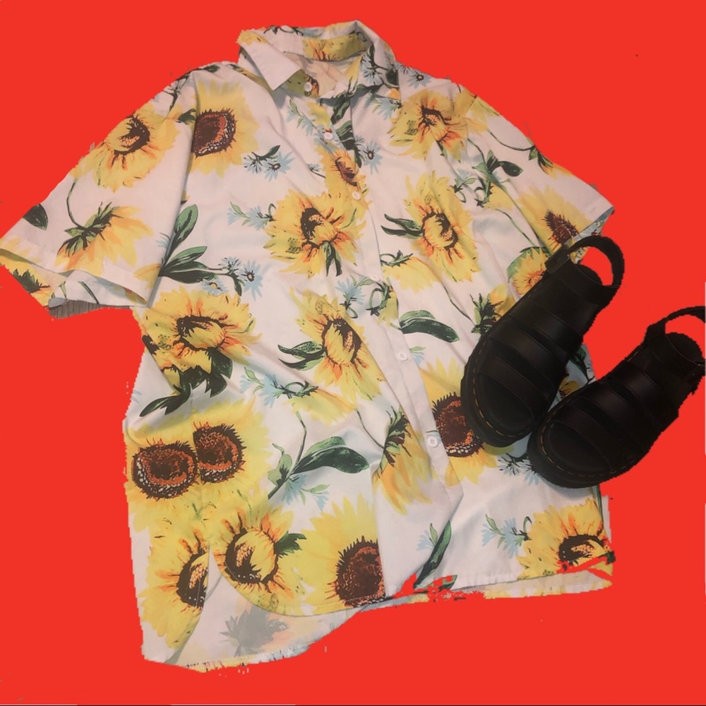Oversized Satin Button Up
